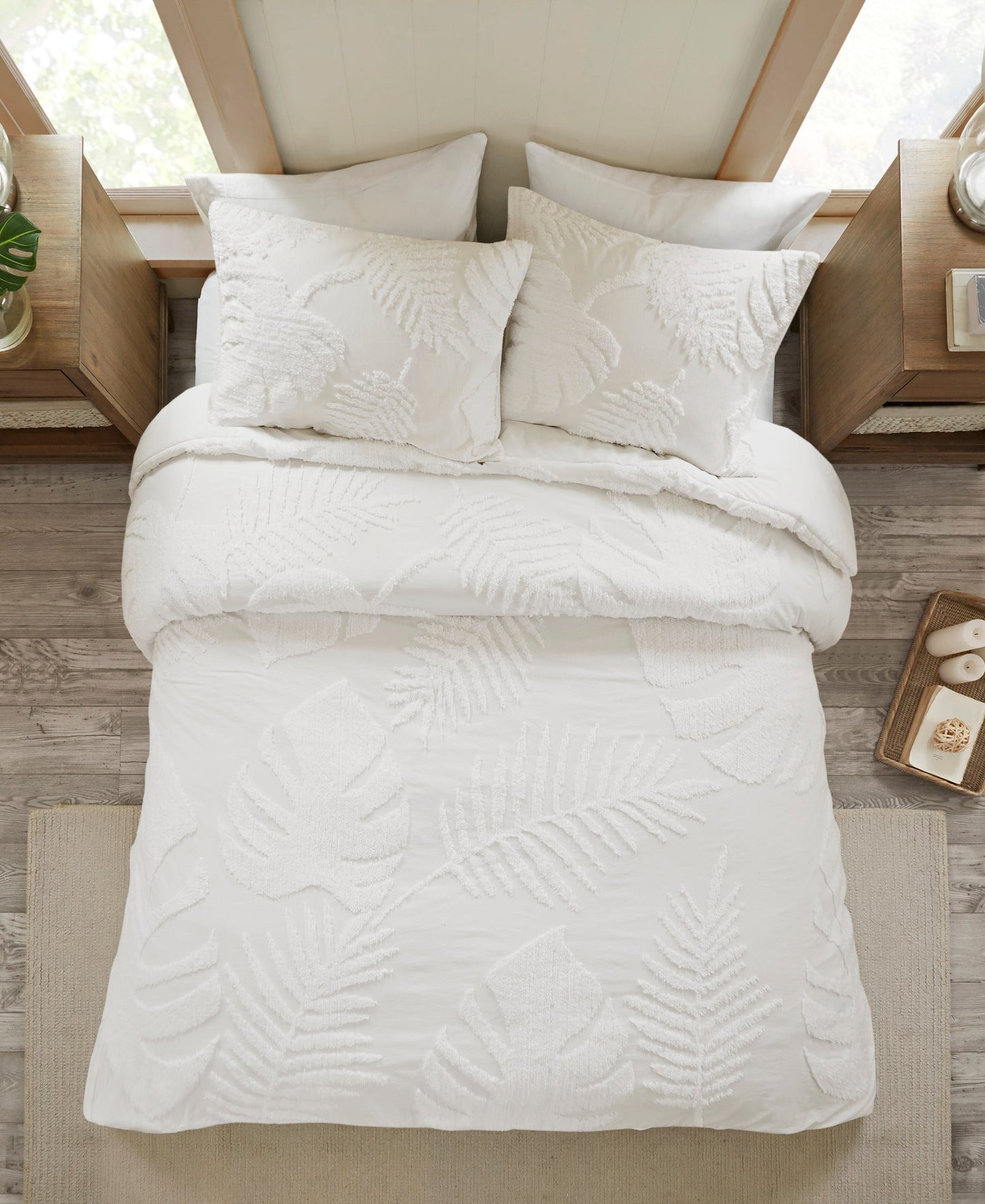 Ceiba 3 Piece Chenille Palm Comforter Set