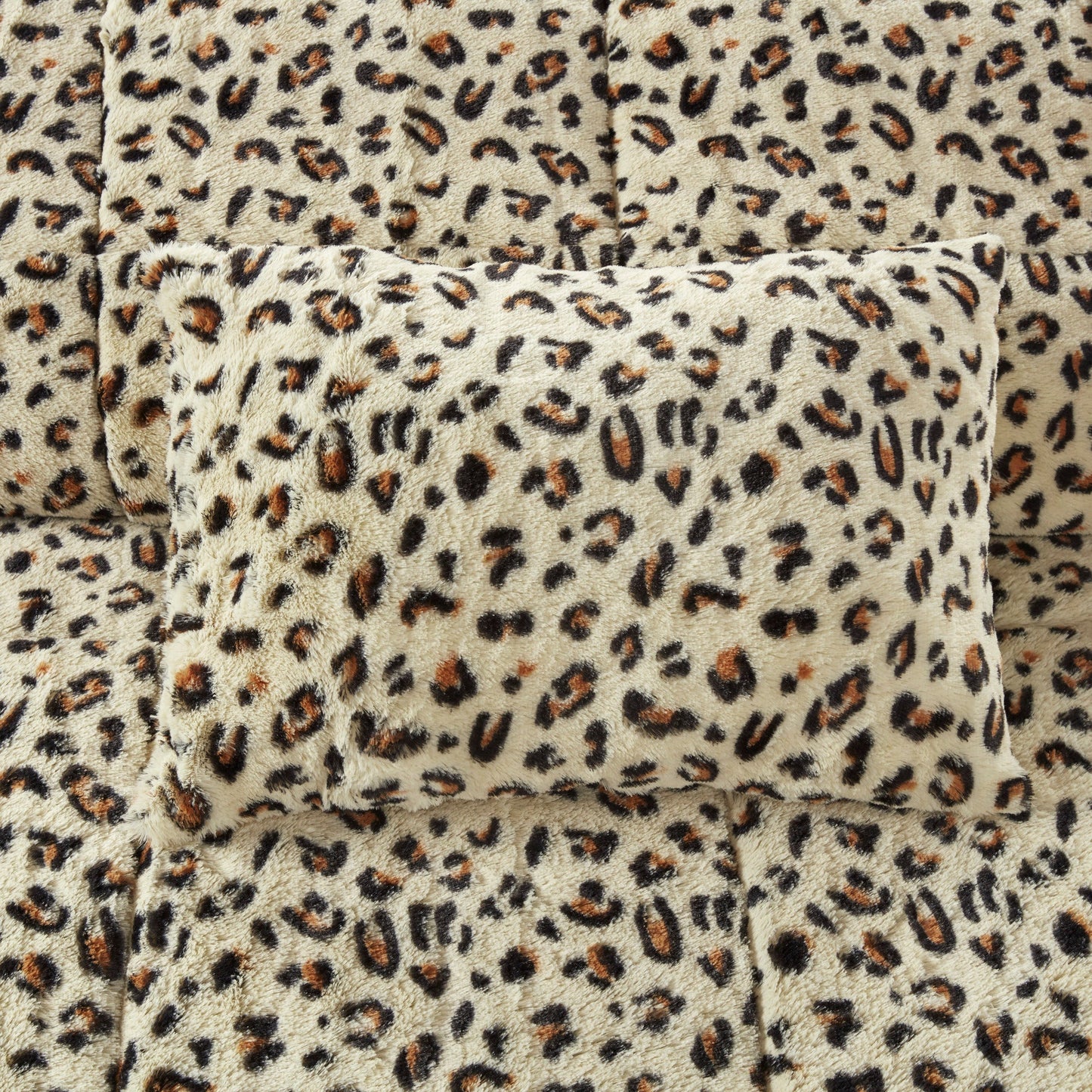 Marselle Faux Fur Comforter Set Cheetah