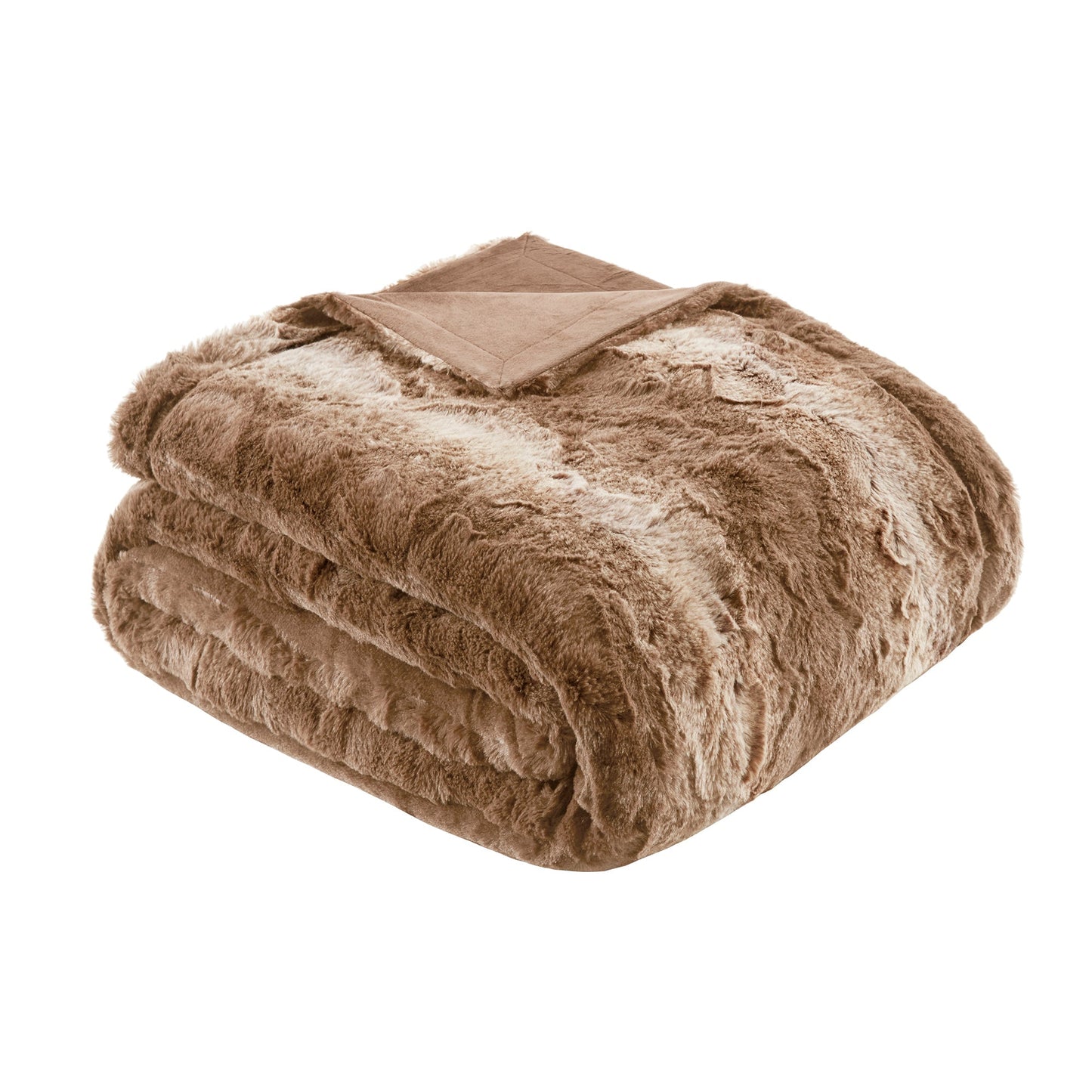 Marselle Faux Fur Oversized Bed Throw Dark Brown