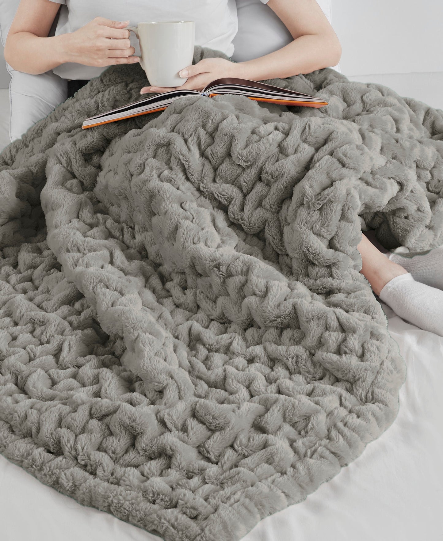 Ruched Fur Throw