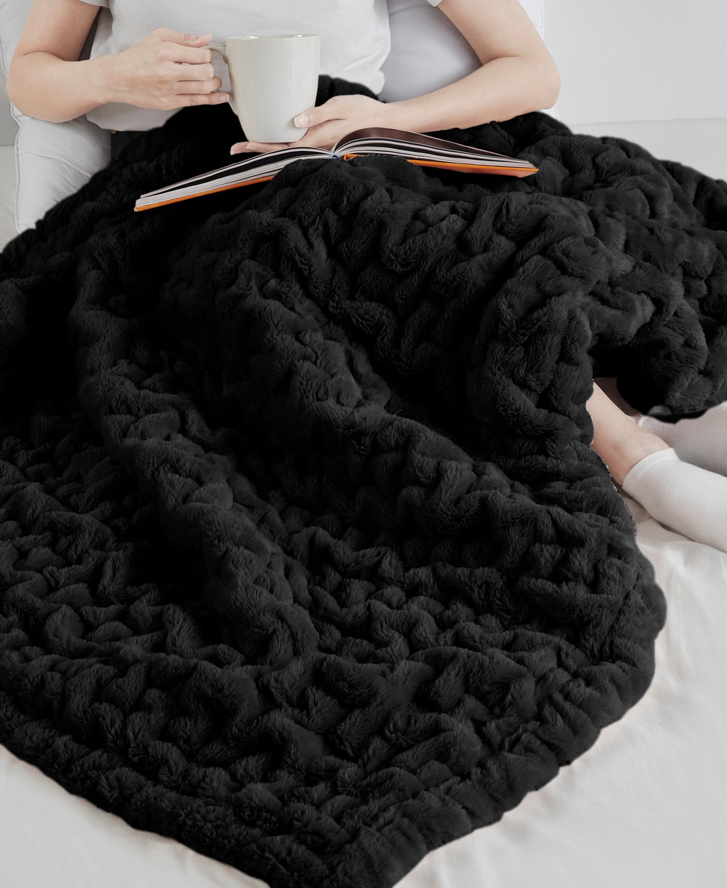 Ruched Fur Throw