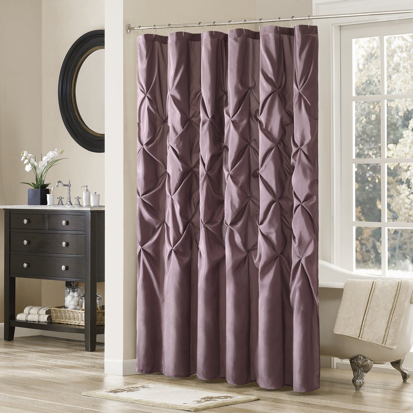 Piedmont Tufted Semi-Sheer Shower Curtain