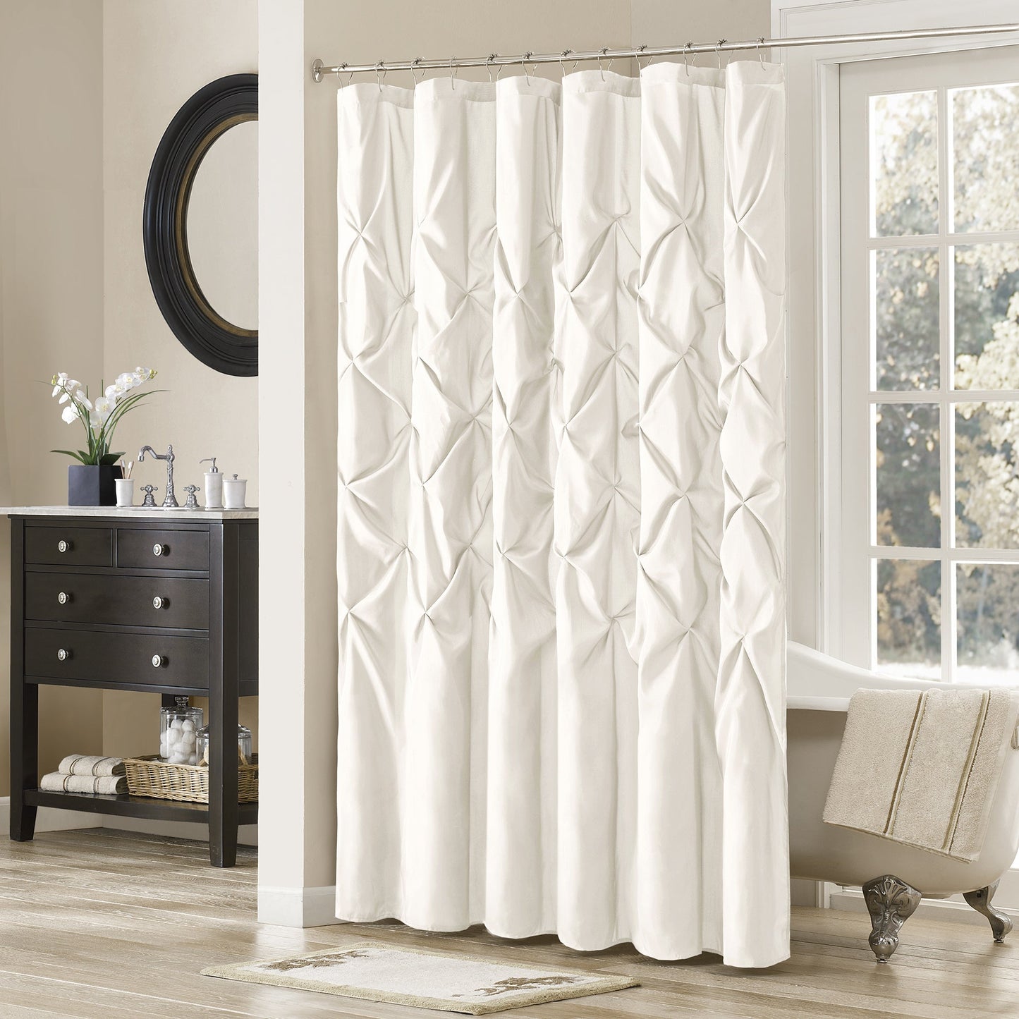 Piedmont Tufted Semi-Sheer Shower Curtain