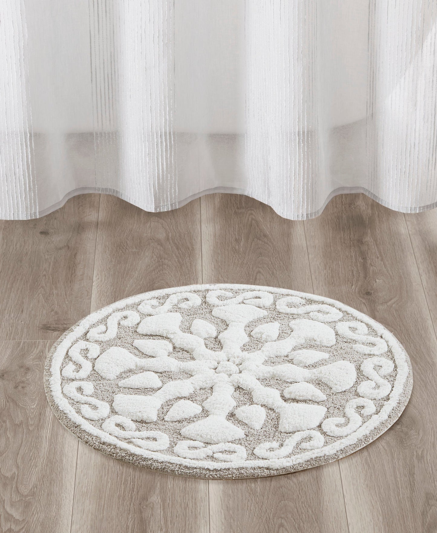 Tunisia Round Medallion Cotton Tufted Bath Rug