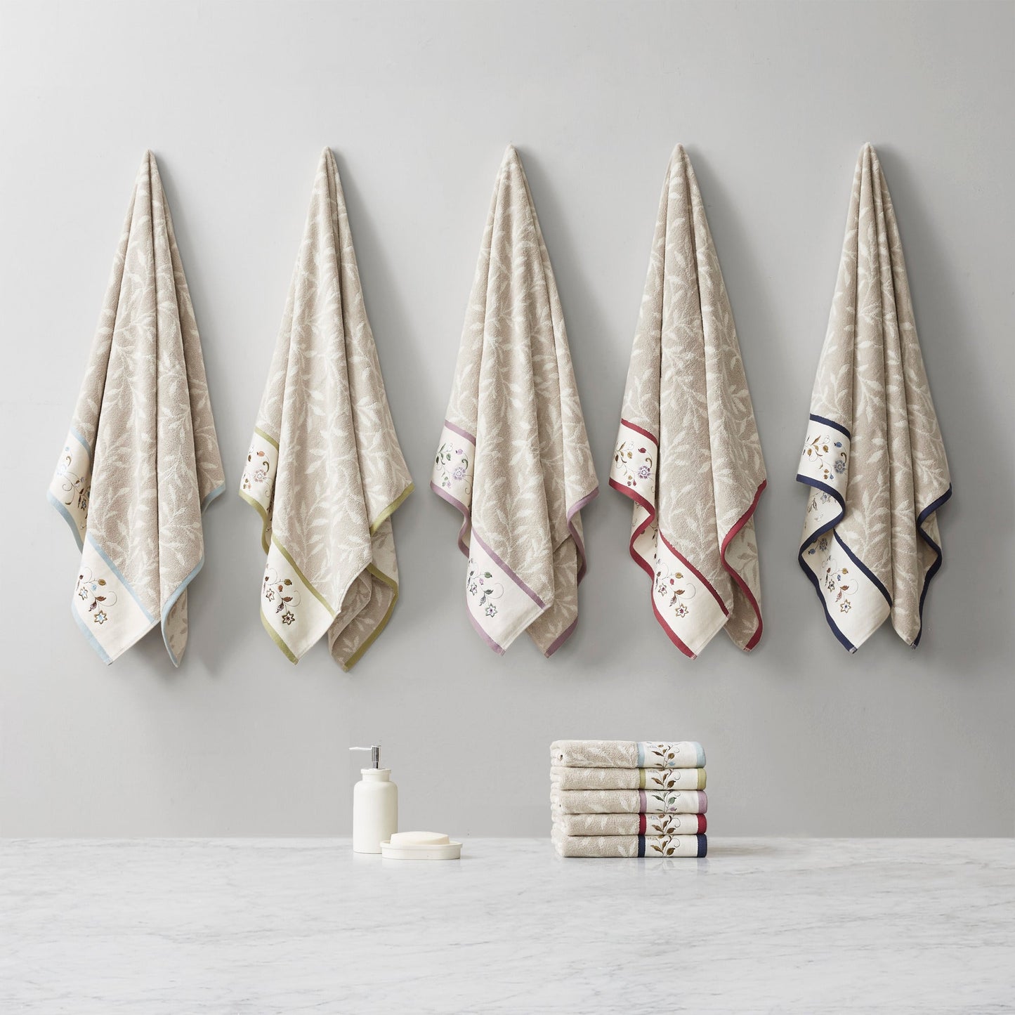 Monroe Embroidered Jacquard 6 Piece Towel Set